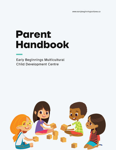 Early Beginnings Parent Handbook cover, showing an illustration of children playing